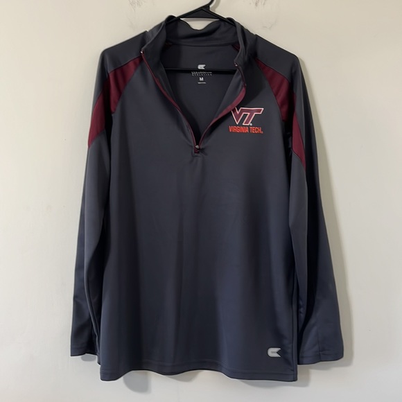 Colosseum Athletics Virginia Tech Grey Maroon Quarter Zip Size Medium - Picture 2 of 11